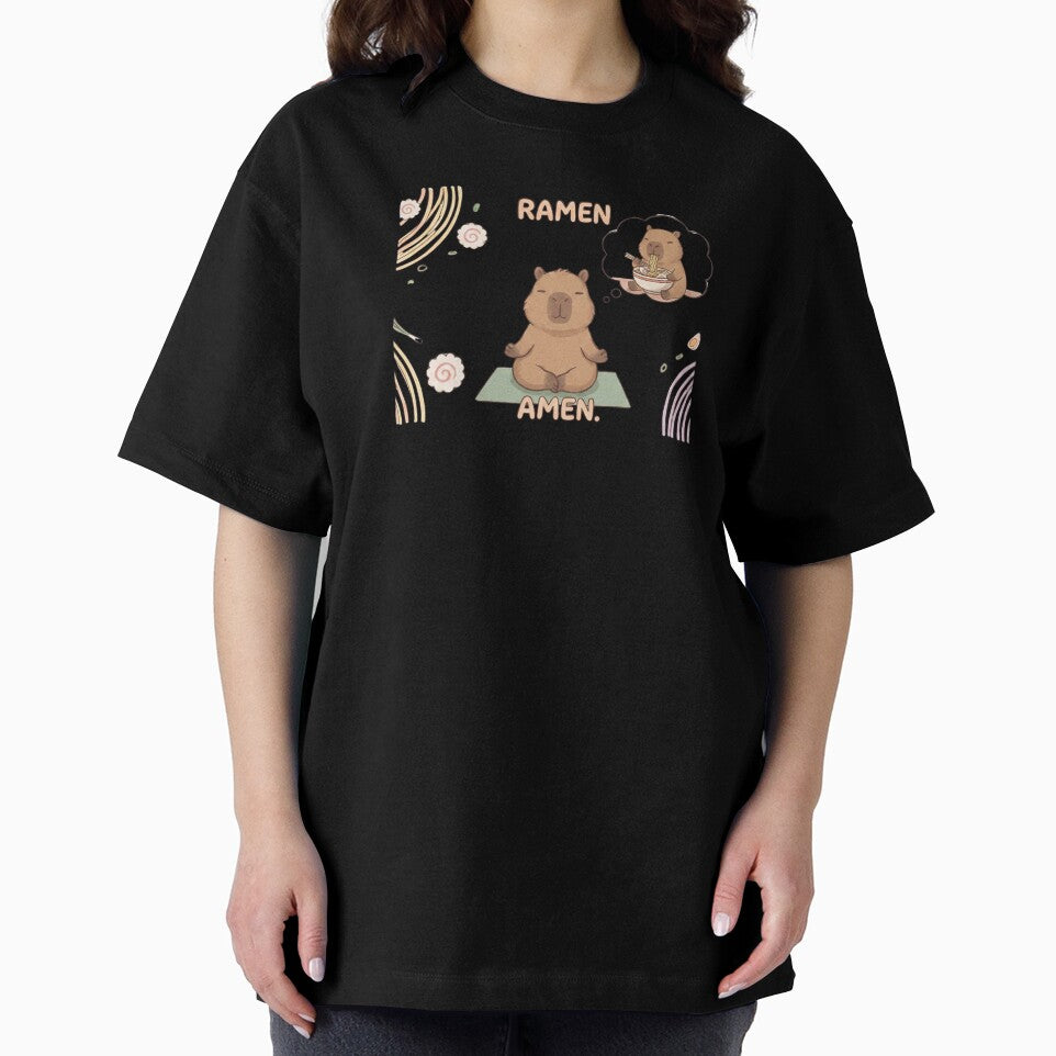 Ramen Amen Capybara – Funny Meditating Noodle Lover by TeezOfMadness