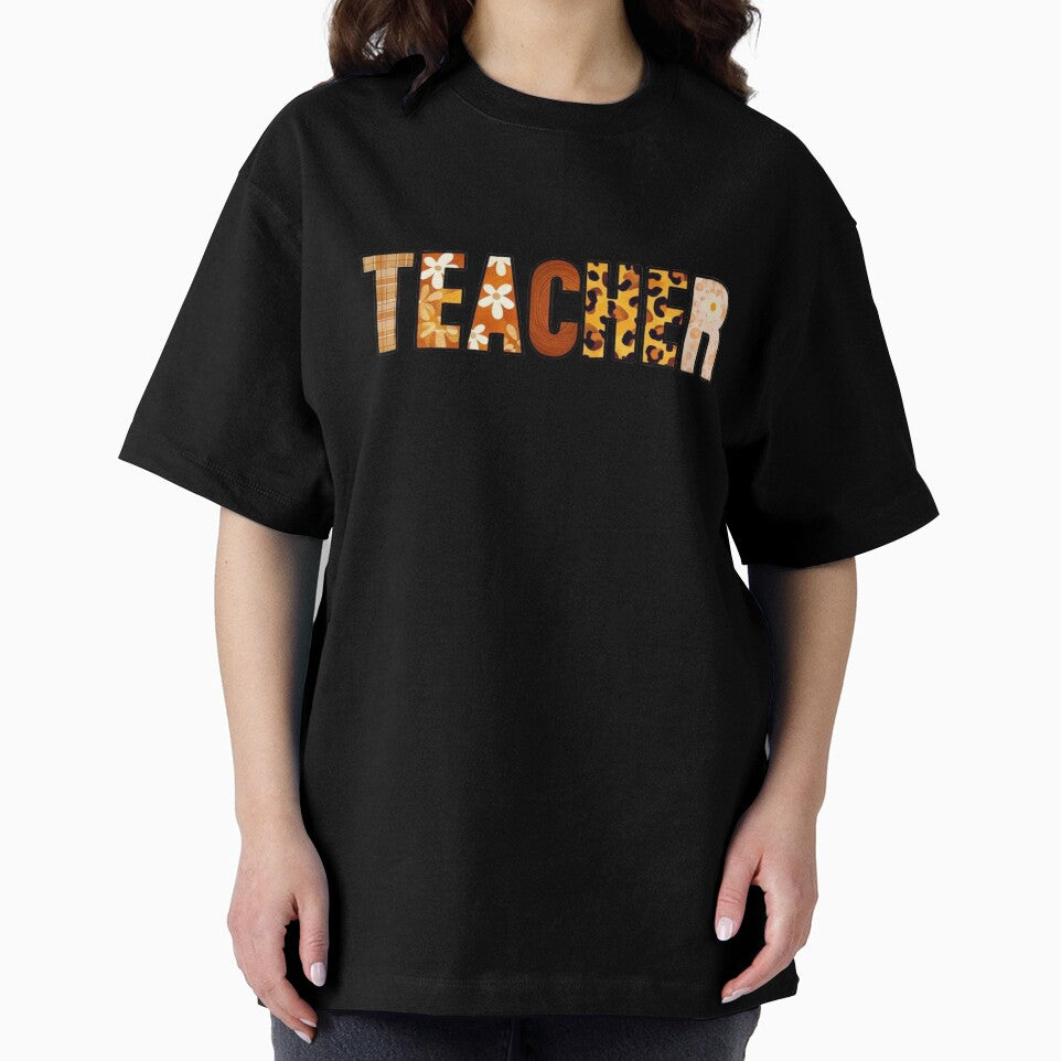 Retro Teacher Design | Boho Pattern Letter Art for Educators by WHDProduction45