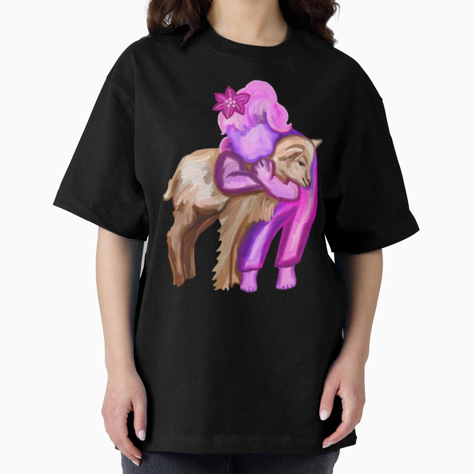 Little Girl and Goat Friend by Deborah Camp