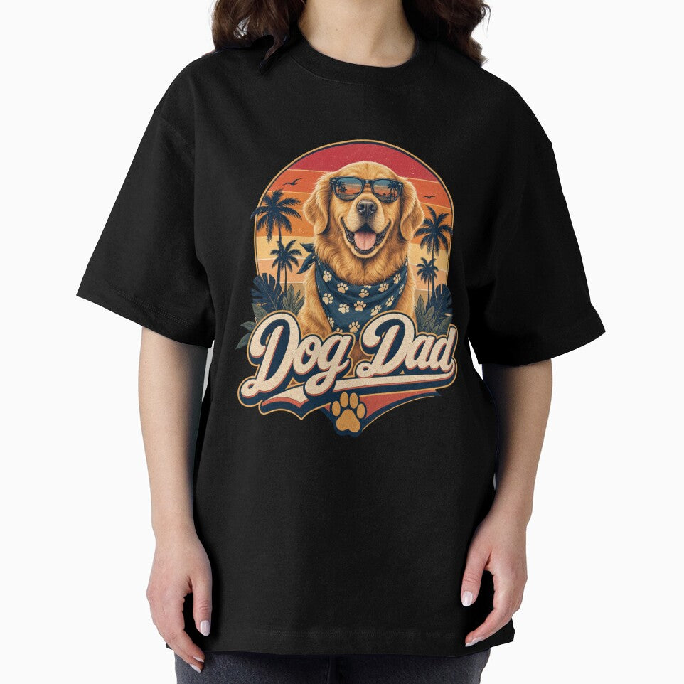 Dog Dad Est. 2026 Vintage Retro Golden Retriever Badge by Ashley critters