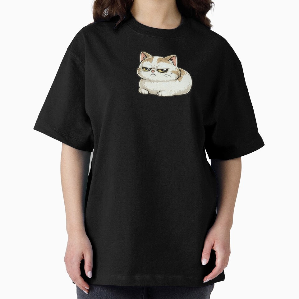 Judgmental Loaf Cat with Stare – Minimal Flat Vector Pastel Cartoon Illustration by OnPointOutfits