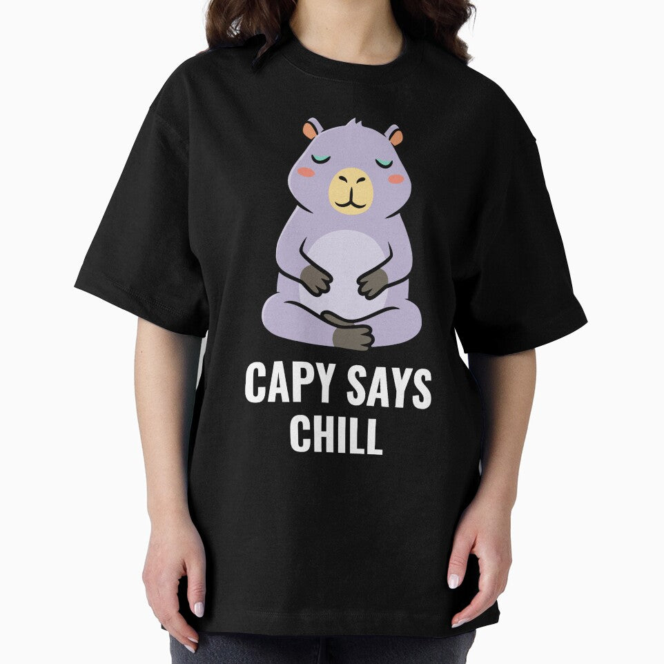 Capy Says Chill - Zen Lavender Capybara by AdriqnArt