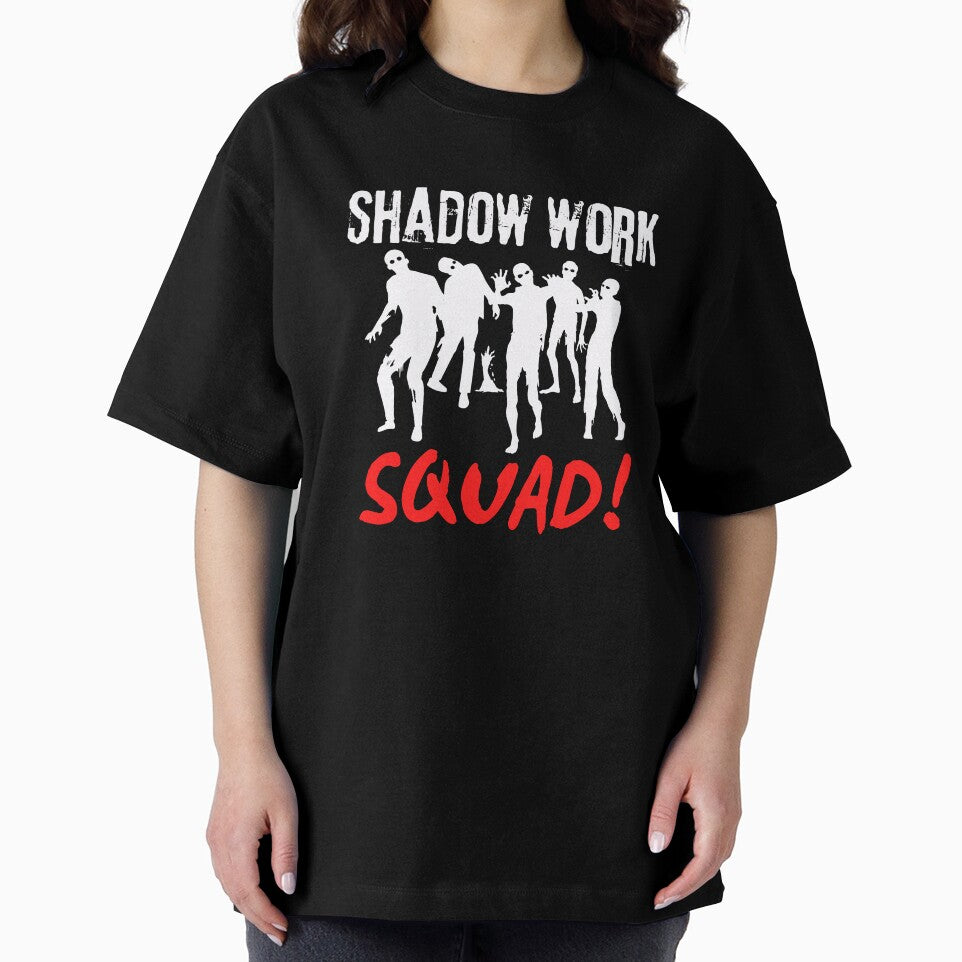 Shadow Work Squad – Bold Spiritual Healing T-Shirt (White Print) by burnoutbright