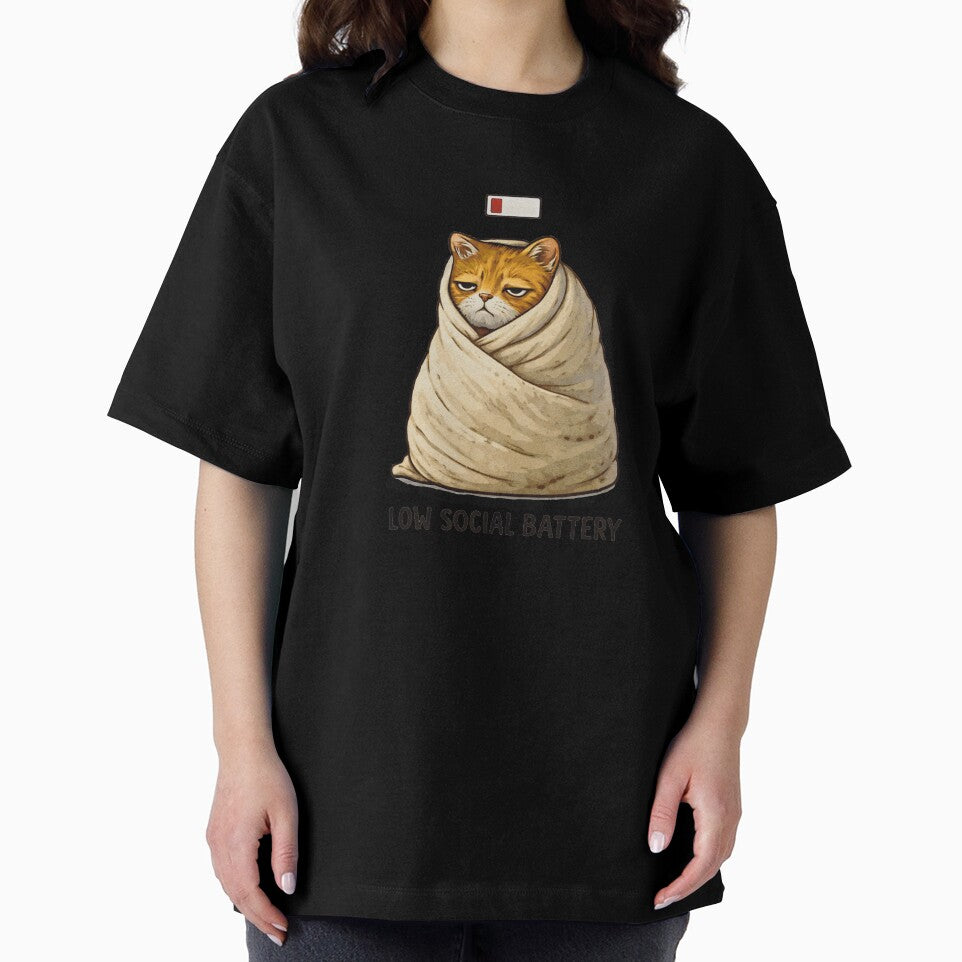 Low Social Battery Cat Funny Introvert Meme by DiceWay
