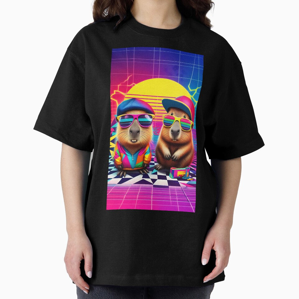 Neon 90s Capybara and Quokka Duo by Sybille-Yates