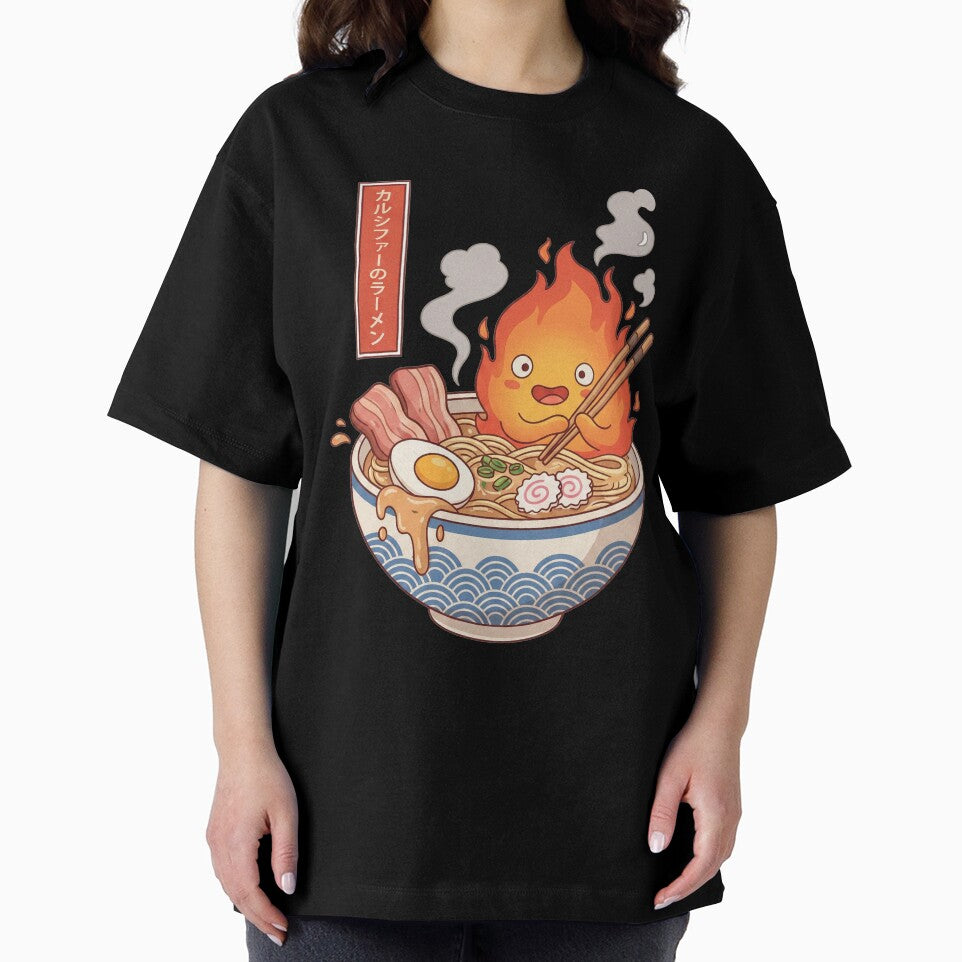 Kawaii Fire Spirit Eating Ramen Noodles by AdyKurniawan