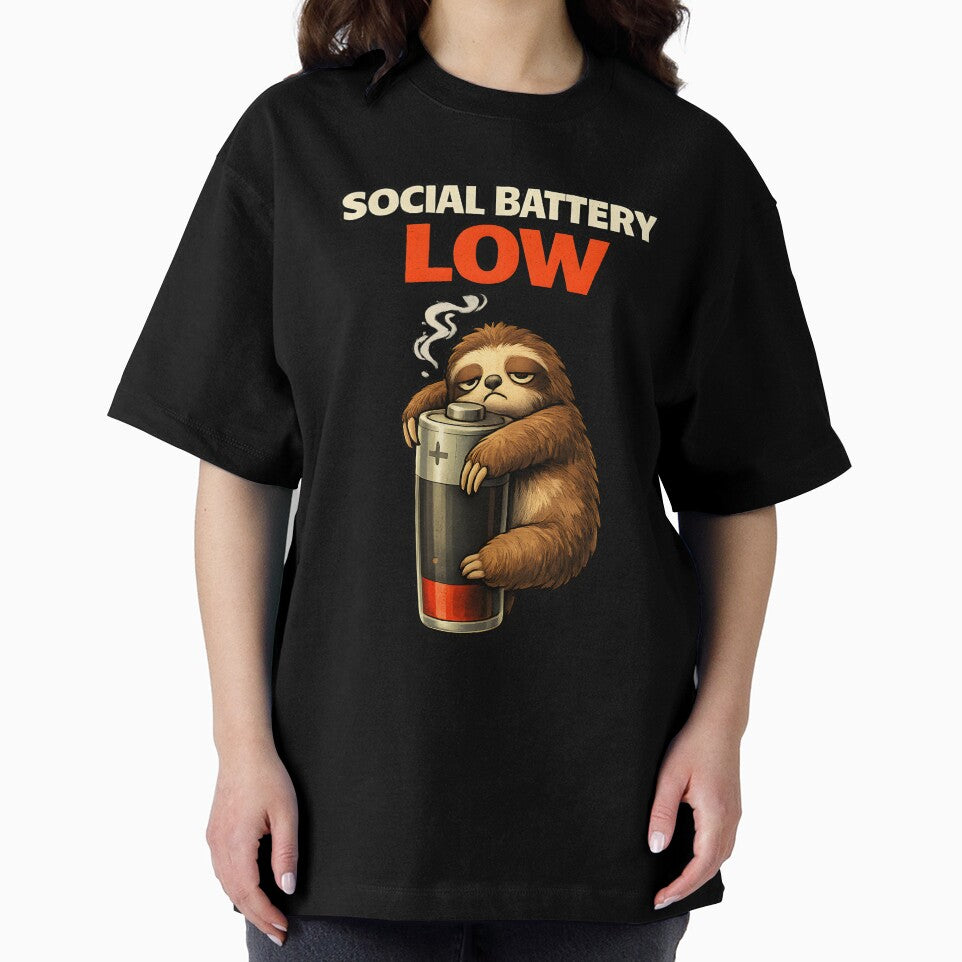 Social Battery Low Introvert Sloth by Stikaro