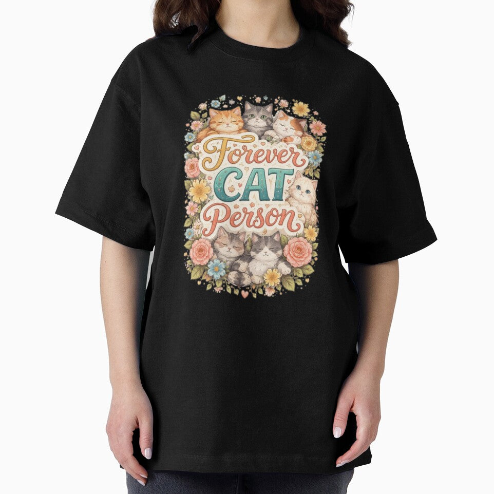 Forever Cat Person Cute Aesthetic Cat Lover Design by Sanika arts