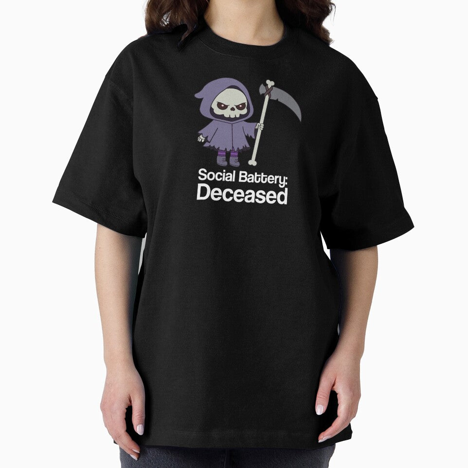 Social Battery: Deceased Angry Grim Reaper Funny Introvert Gothic by Hallowed Artistry