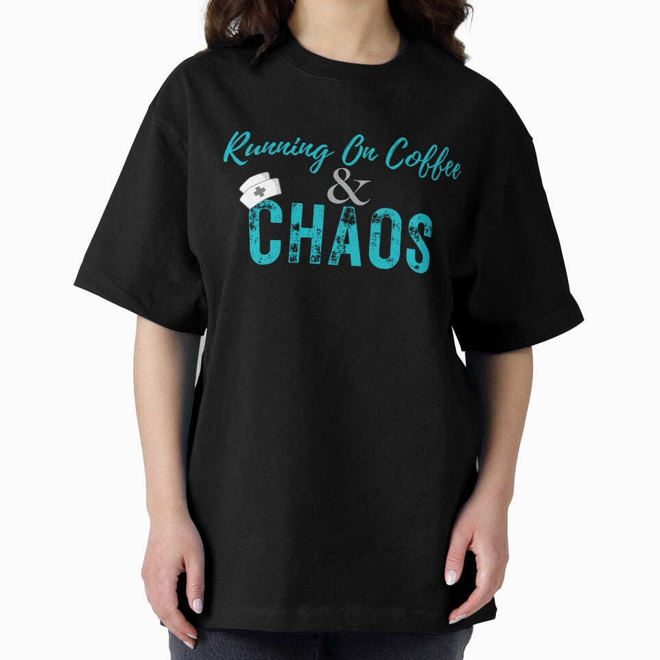 Running on Coffee and Chaos – Funny Nursing Scrub Life Sticker by Fig Tree Lane - Art &Tees