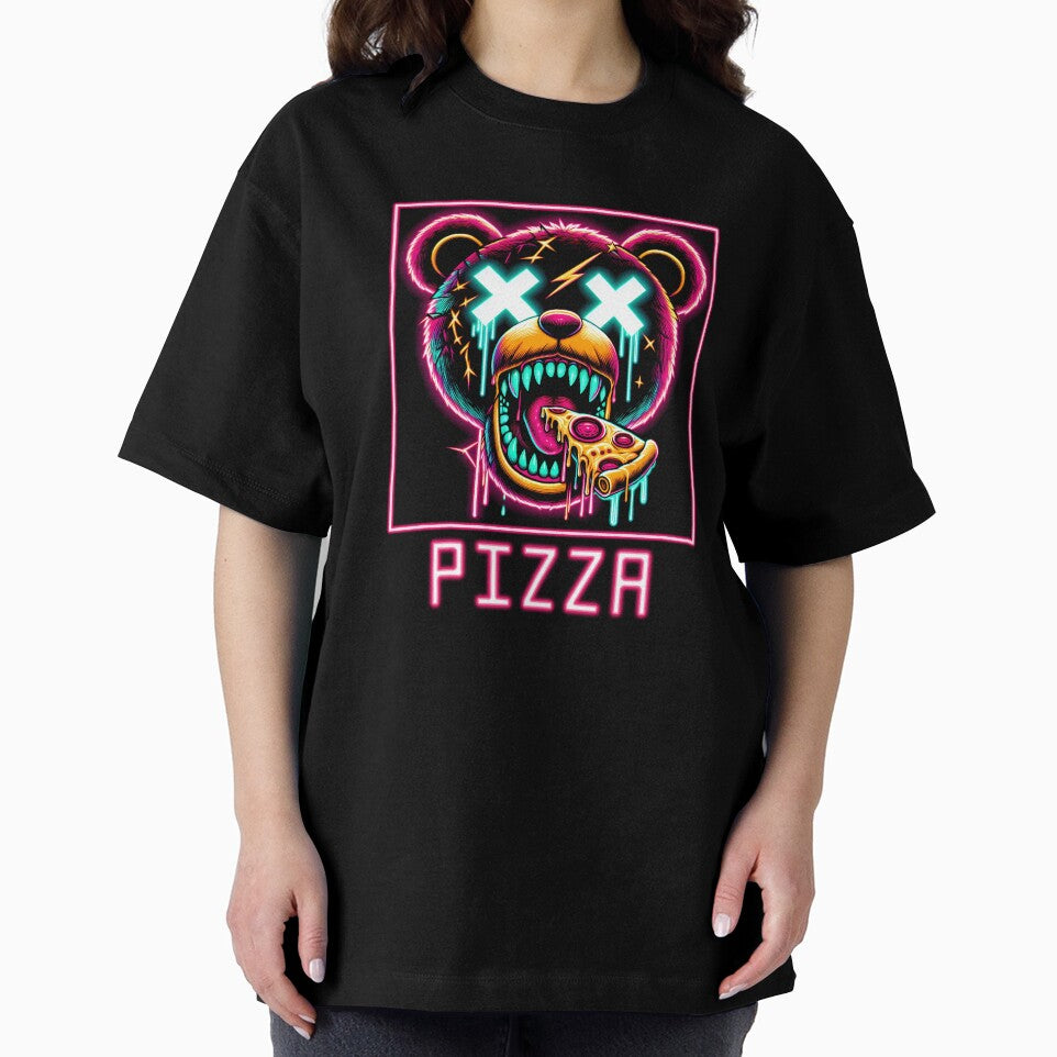 Scary Teddy Bear eating a slice of pizza by FirstCast