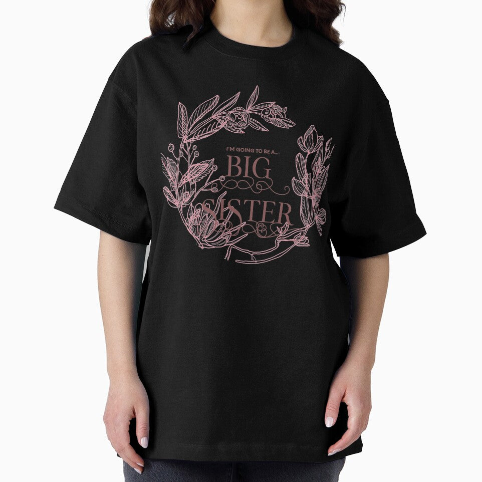 Promoted to Big Sister, I'm Going To Be a Big Sister, Big Sister Announcement, Family Boho Shirt,  Sisters Not Cisters Watercolour Floral Design. by Rcasadesign