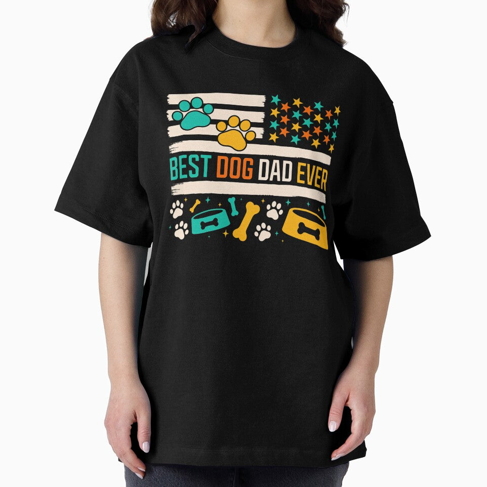 Best Dog Dad Ever Vintage Flag Design by Dmo3HarkoArt