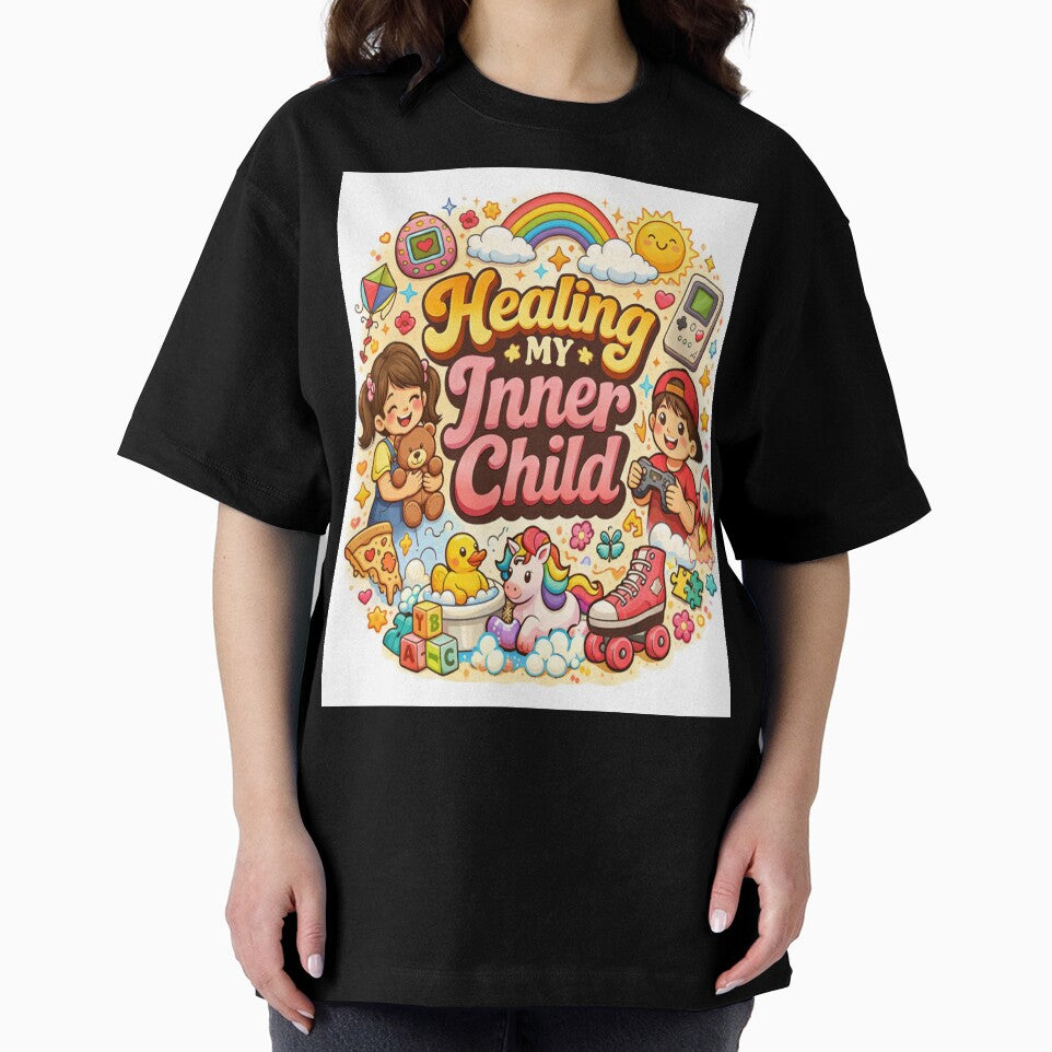 Healing My Inner Child Cute Retro Aesthetic Mental Health Self Care Design by MetroInk Co