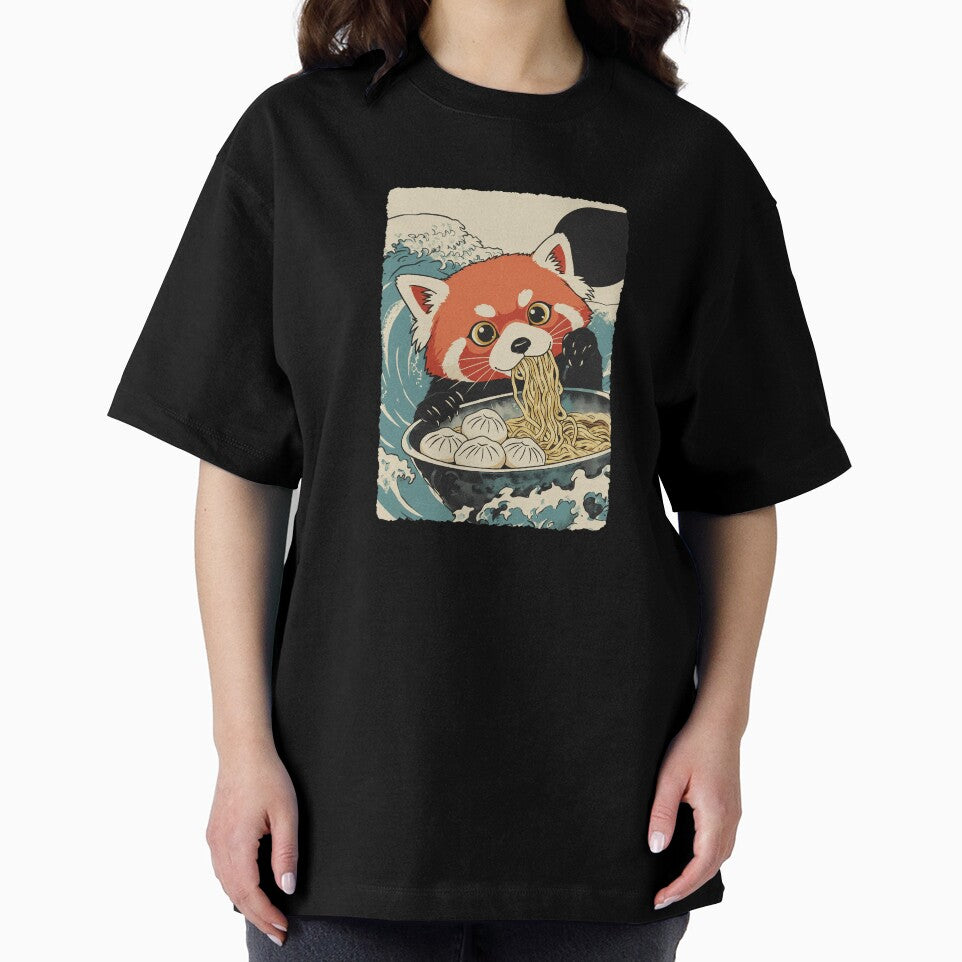 Red Panda Eating Ramen Cute Noodle Lover by JEFDodsonArt