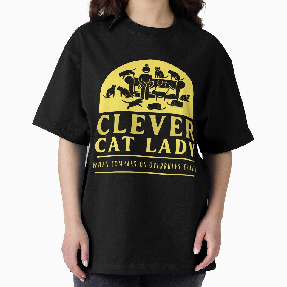 Clever Cat Lady – Yellow Background by DPingBirdie