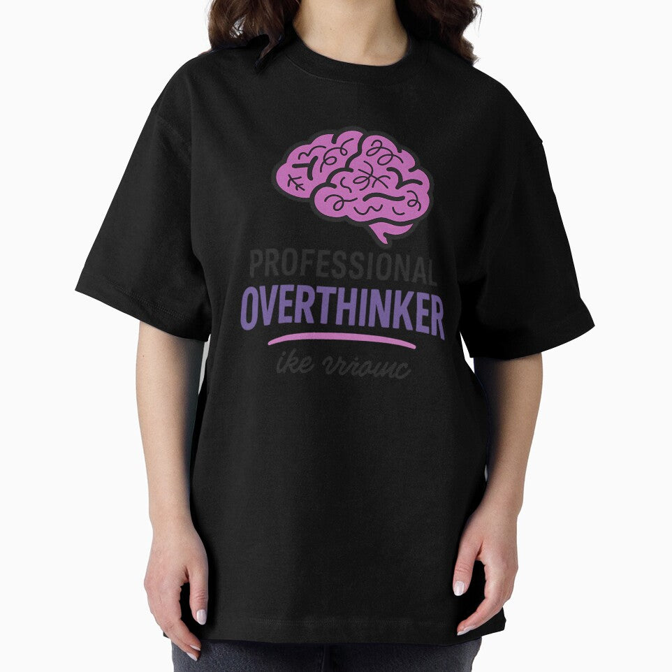 Professional Overthinker – Cartoon Brain Typography by WojcikDesigners