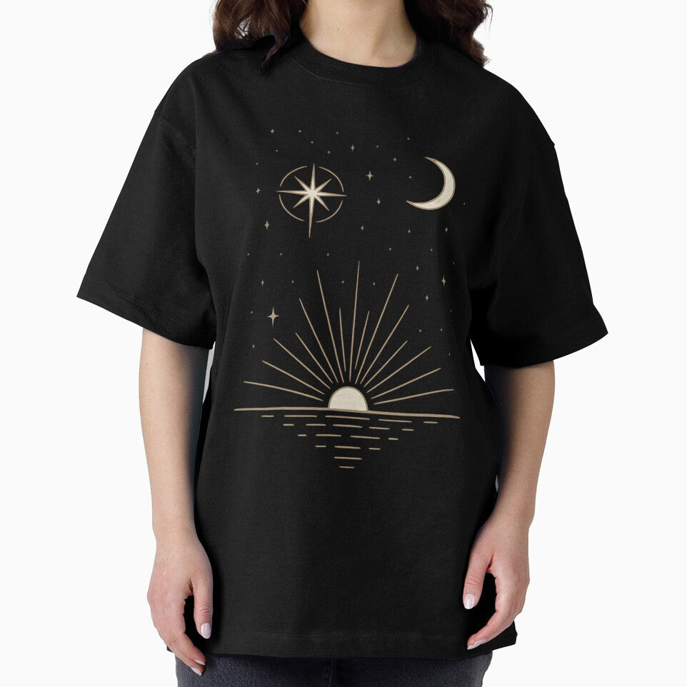 Celestial Sun Moon Healing Line Art by CottonandQuill