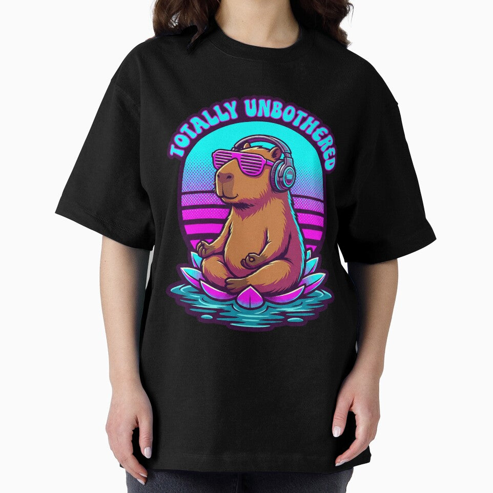 Capybara Unbothered Retro Lotus Meditation by k3rstman1
