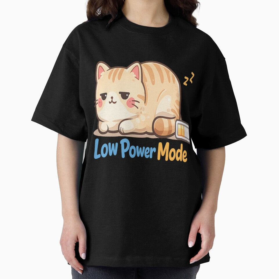 Low Power Mode Cat – Cute Lazy Cat Loaf Funny Tired Mood Design by BabyStark