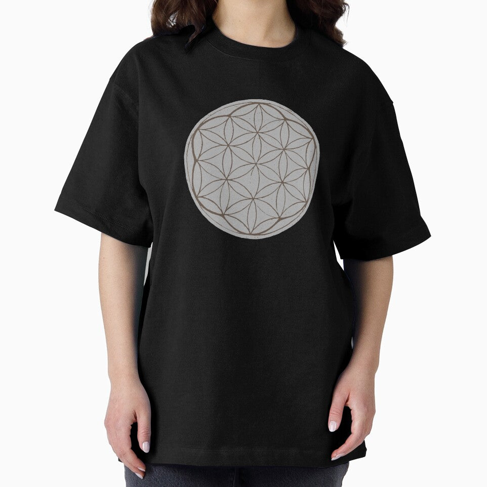 Flower of Life Linocut - Fog + Earth by Irene Estelle