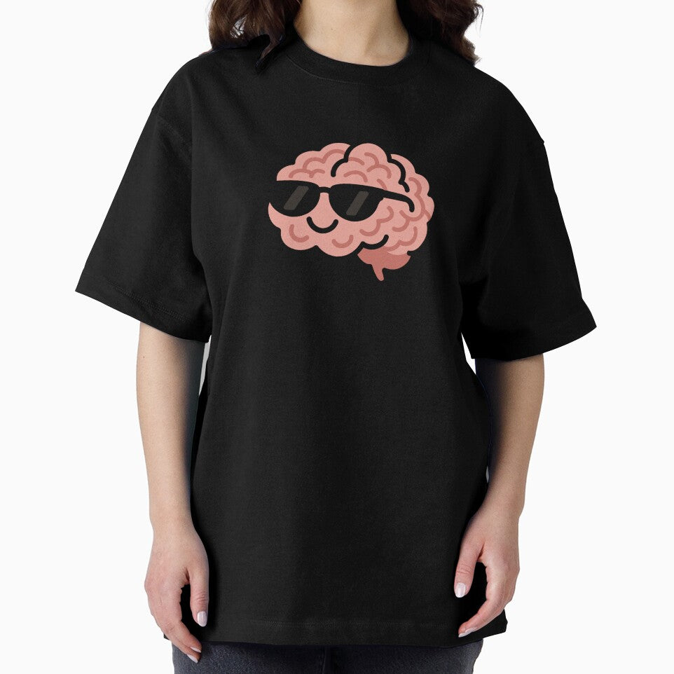 Cool Brain with Sunglasses Sticker – Professional Overthinker Funny Mental Health Meme by QuickStickTeam