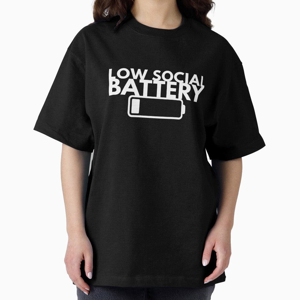 Low Social Battery Funny Introvert Quote Minimal Battery Design by extrisiceye