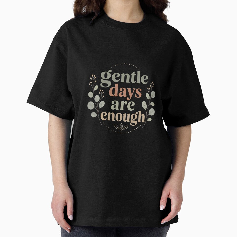 Gentle Days Are Enough – Cozy Wellness Typography by CosmicQuietStudio