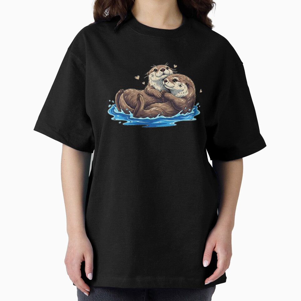 Sea Otters Holding Paws Cute Couple Sticker Romantic Anniversary Gift by Relatable-Ramen