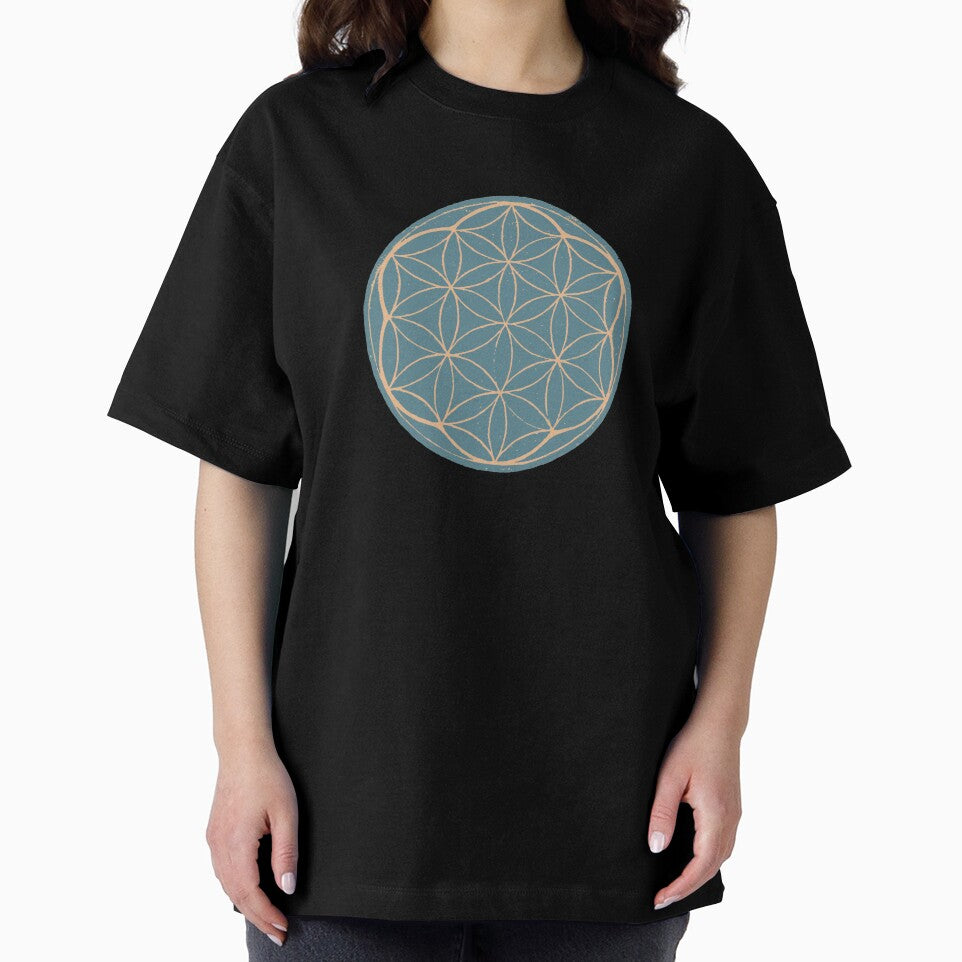 Flower of Life Linocut - Peacock + Melon by Irene Estelle