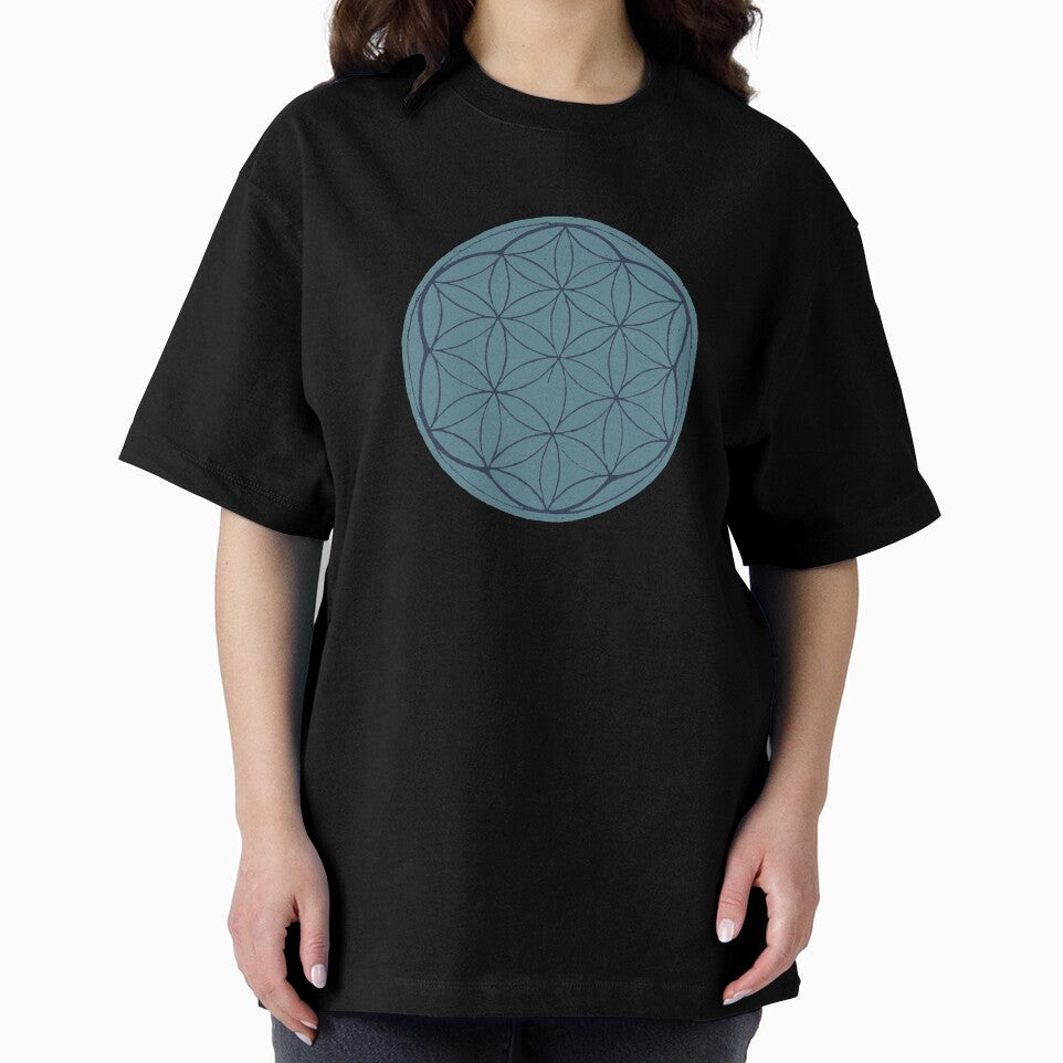 Flower of Life Linocut - Peacock + Dusk by Irene Estelle