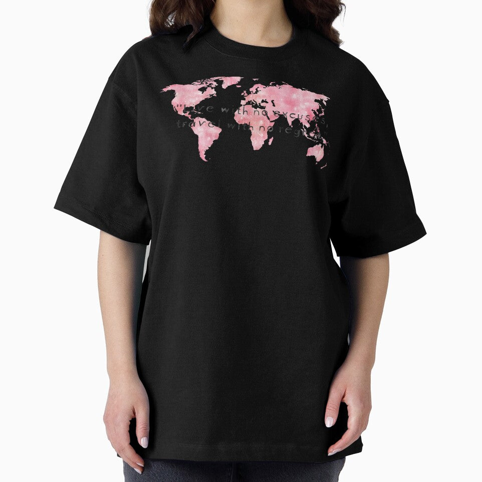 Travel Without Regret | Pink Watercolor World Map | Wanderlust by ABdigitaldesign