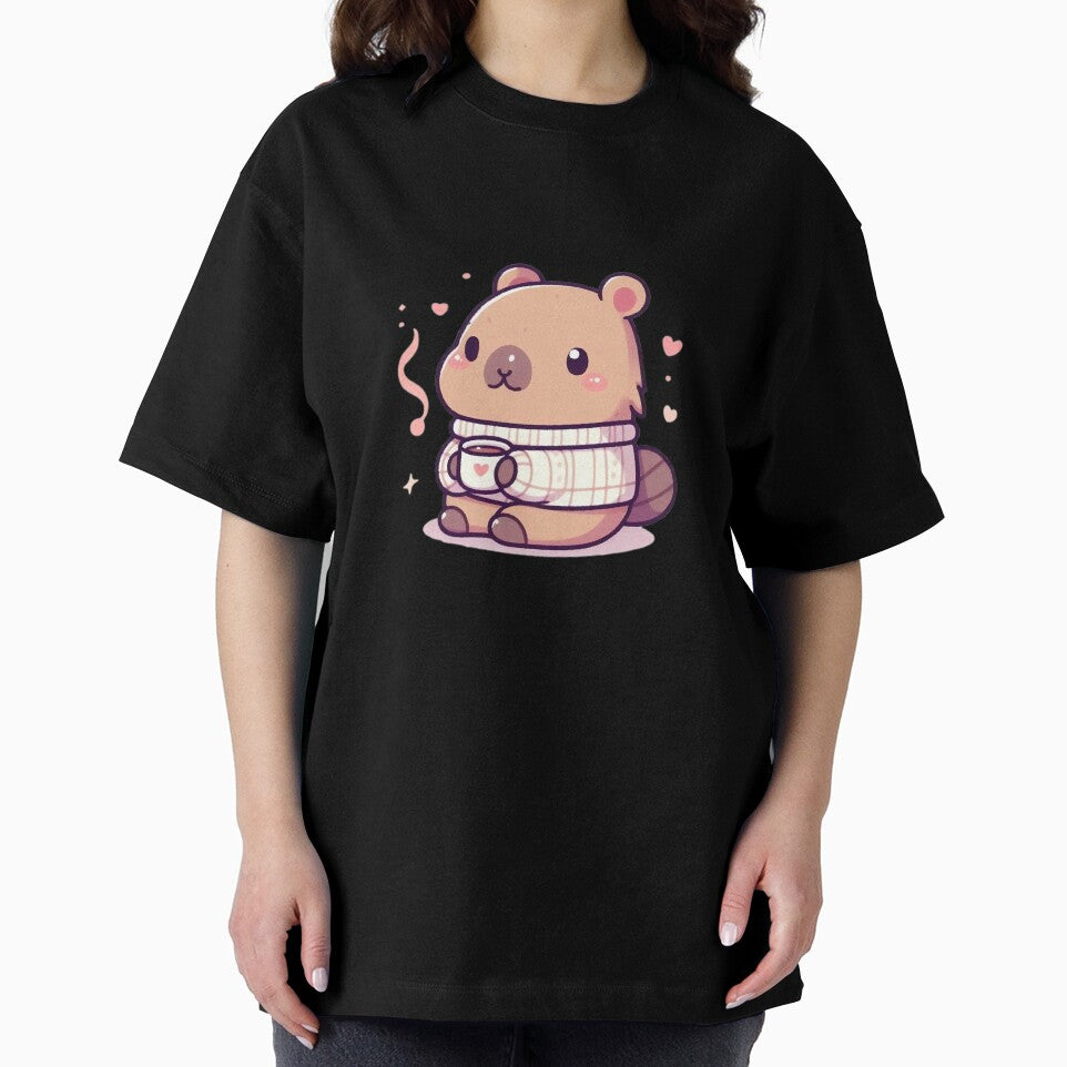 Cute Zen Capybara with Coffee Cup by PixelAIStudio