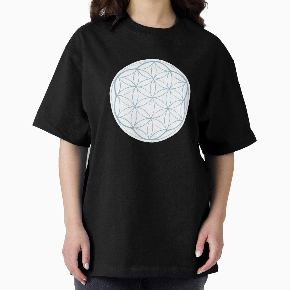 Flower of Life Linocut - Snow + Sky by Irene Estelle