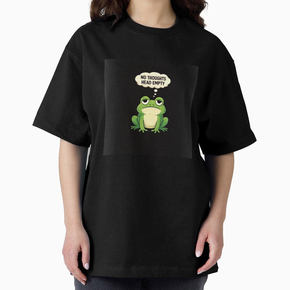 No Thoughts Head Empty Funny Frog Meme by Tropivaro