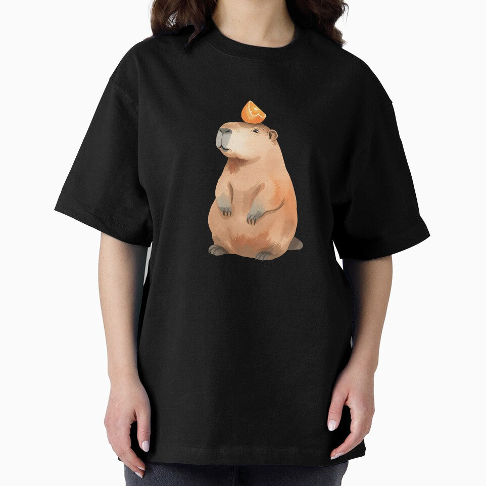 The Zen Capybara with an Orange by Bal Drops