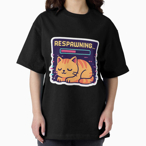 "Respawning" Funny Gamer Cat Loaf Vector Sticker by catastrocat