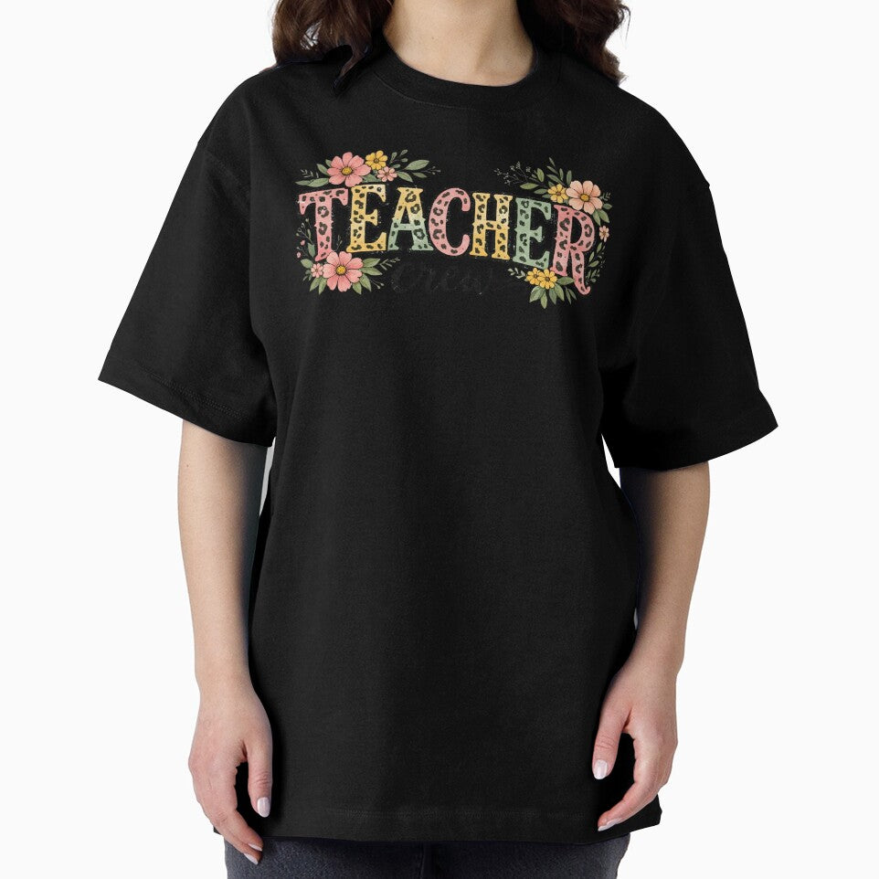 Teacher Crew – Leopard Print Floral Design by Mjshow96
