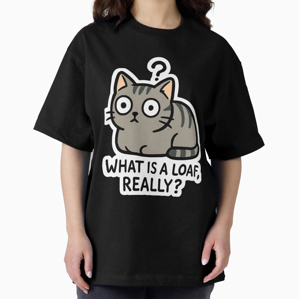 Existential Loaf" Funny Kitten Loaf Vector Sticker by catastrocat