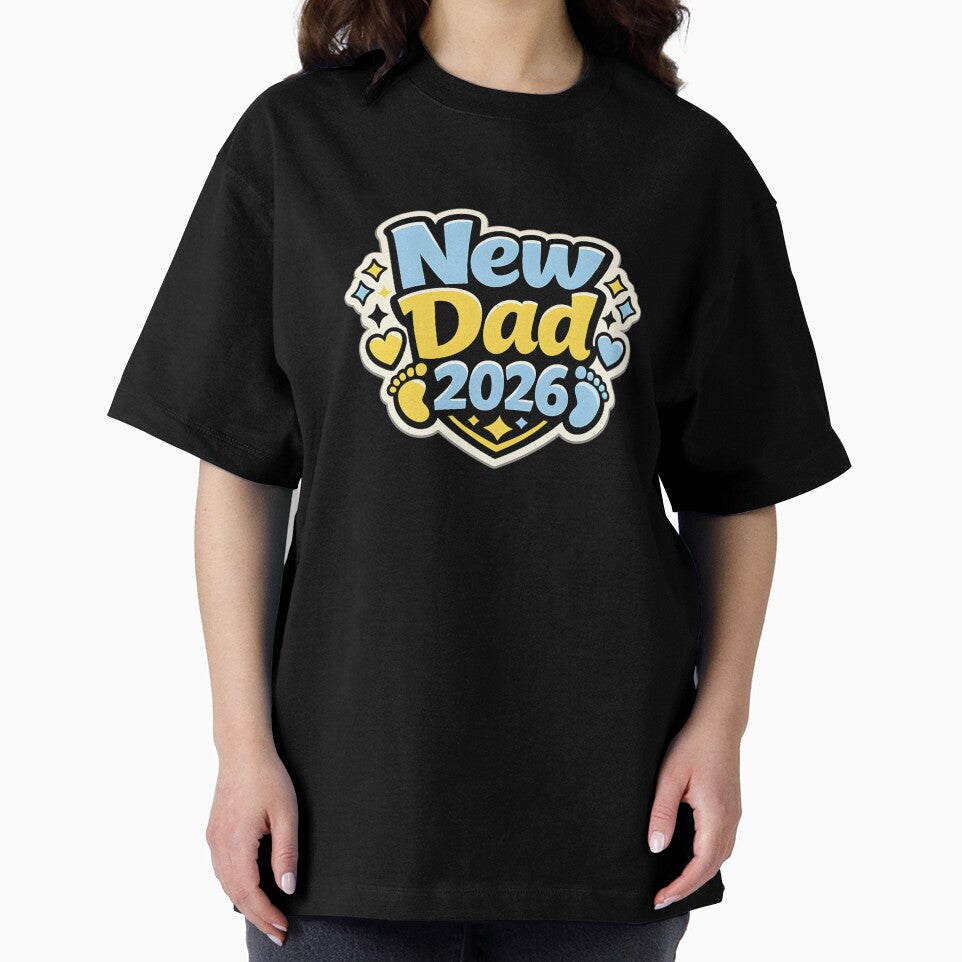 New Dad 2026 Baby Footprints First  Fathers Day Gift T-Shirt by VaultVibes