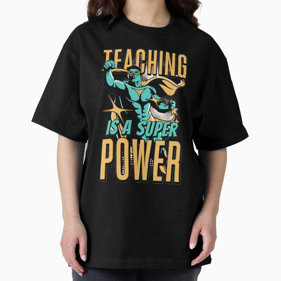 TEACHING IS A SUPER POWER Superhero Teacher Appreciation Graphic Tee by GenZFashion000