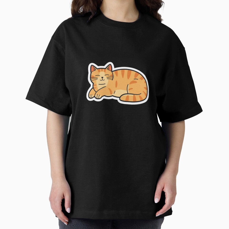 Chubby Loaf Cat Orange Tabby Sticker for Cat Lovers by NeonNerdStudio