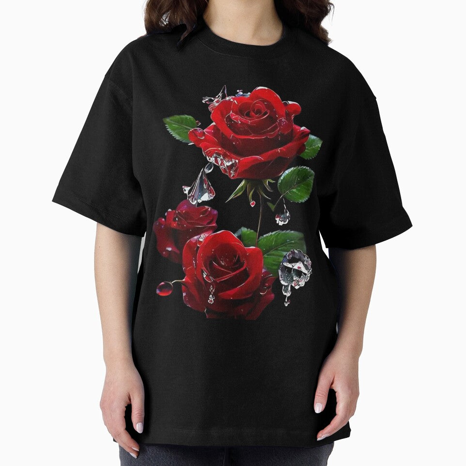 Red Roses with Water Drops: Elegance and Beauty by TroviTutto