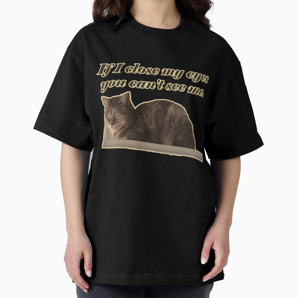 If I close my eyes you can't see me. Cute kitty on a shelf design. by JoyOfHopeStore