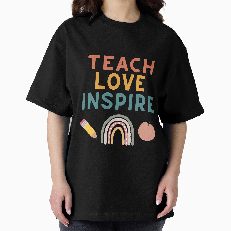 Teach Love Inspire – Boho Rainbow Teacher by River Valley Digital