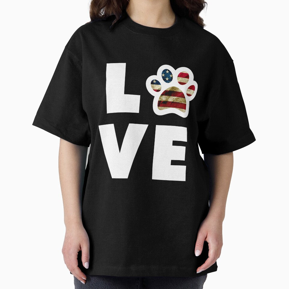 Cat Lover gift USA Paw Flag CAT is LOVE I Love My Cat Fun Design by djpraxis