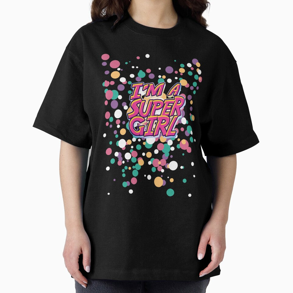 Polka dot girl, I'm a superhero, light purple color by yashik