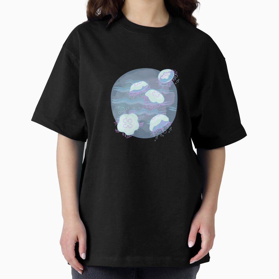 Adorable Jellyfish Floating in a Tranquil Blue Sea by momochiiblu