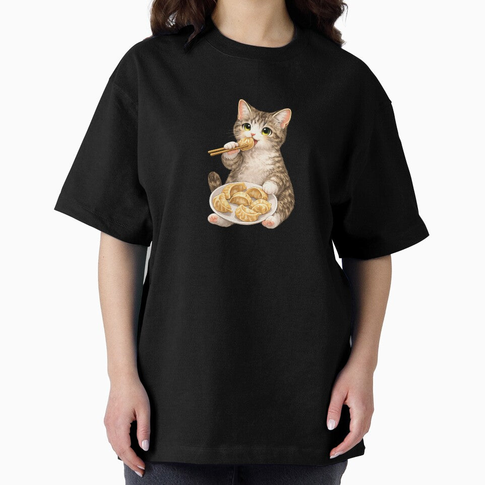 Cute Cat Eating Dumplings by CozyMeowLab