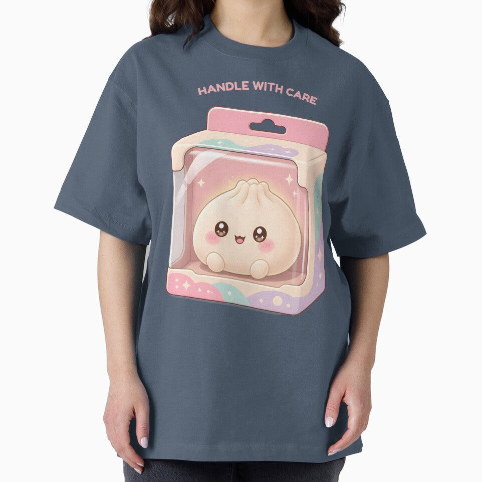 Handle with Care Fragile Dumpling Inside Cute Kawaii Food Character by WonderMugStudio